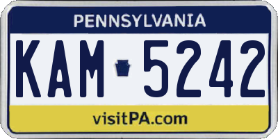 PA license plate KAM5242