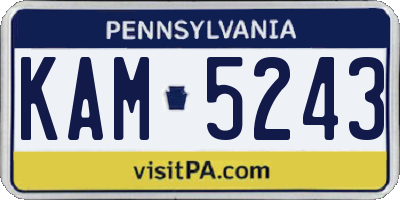 PA license plate KAM5243
