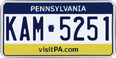 PA license plate KAM5251