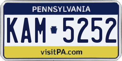 PA license plate KAM5252