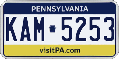 PA license plate KAM5253