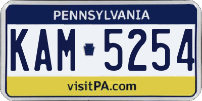 PA license plate KAM5254
