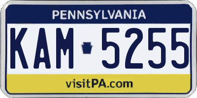 PA license plate KAM5255