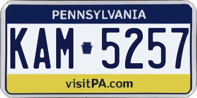 PA license plate KAM5257