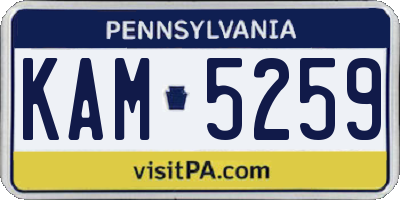 PA license plate KAM5259