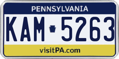 PA license plate KAM5263