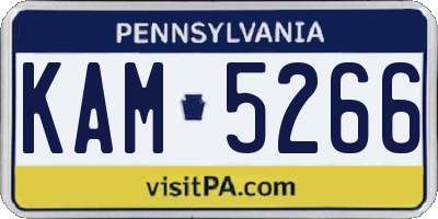 PA license plate KAM5266