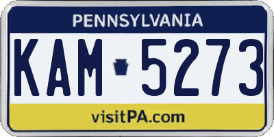 PA license plate KAM5273