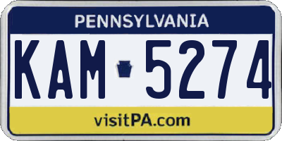 PA license plate KAM5274