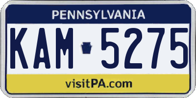PA license plate KAM5275