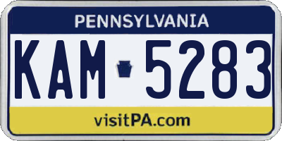 PA license plate KAM5283