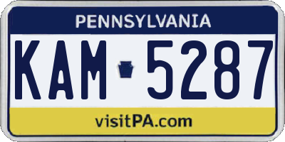 PA license plate KAM5287