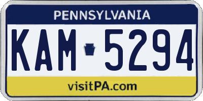 PA license plate KAM5294