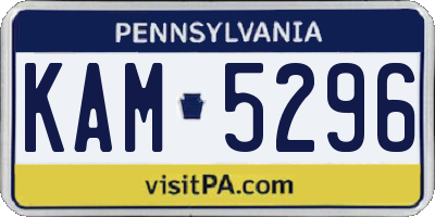 PA license plate KAM5296