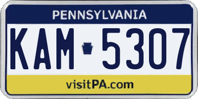 PA license plate KAM5307
