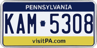 PA license plate KAM5308