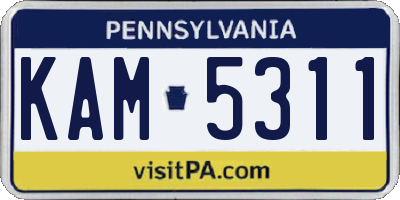 PA license plate KAM5311