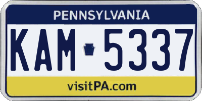 PA license plate KAM5337