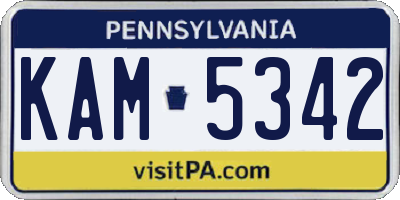 PA license plate KAM5342
