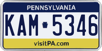 PA license plate KAM5346