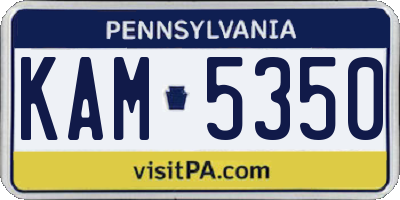 PA license plate KAM5350