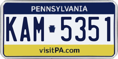 PA license plate KAM5351