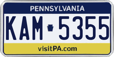 PA license plate KAM5355