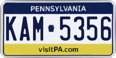 PA license plate KAM5356