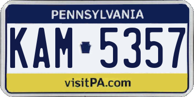 PA license plate KAM5357