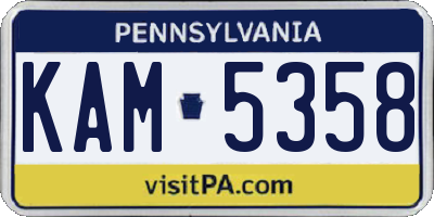 PA license plate KAM5358