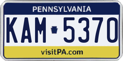 PA license plate KAM5370