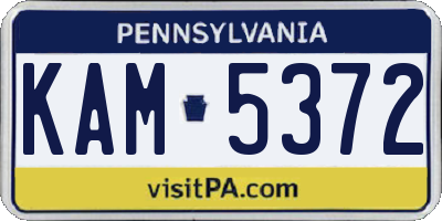 PA license plate KAM5372