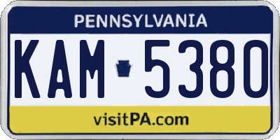 PA license plate KAM5380
