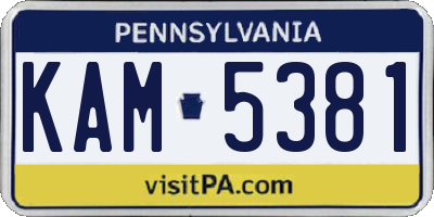 PA license plate KAM5381