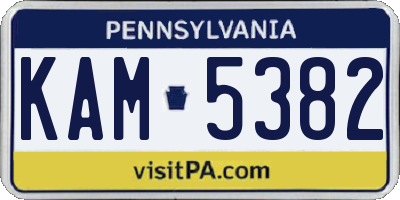 PA license plate KAM5382