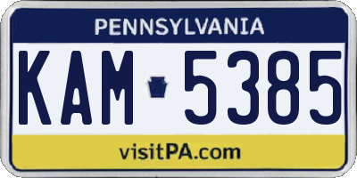 PA license plate KAM5385