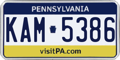 PA license plate KAM5386