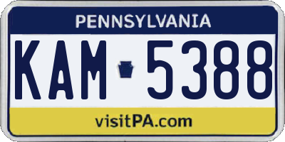 PA license plate KAM5388