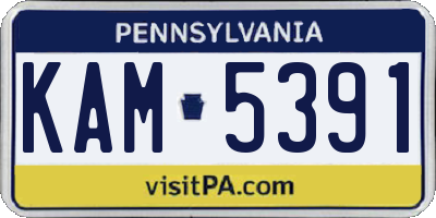 PA license plate KAM5391