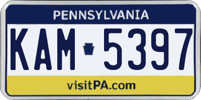 PA license plate KAM5397