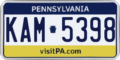 PA license plate KAM5398