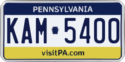 PA license plate KAM5400
