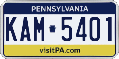 PA license plate KAM5401