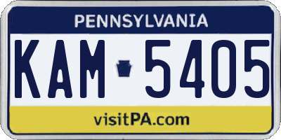 PA license plate KAM5405