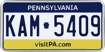 PA license plate KAM5409
