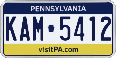 PA license plate KAM5412