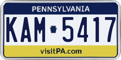 PA license plate KAM5417