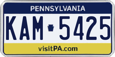 PA license plate KAM5425