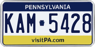 PA license plate KAM5428