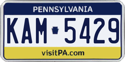 PA license plate KAM5429